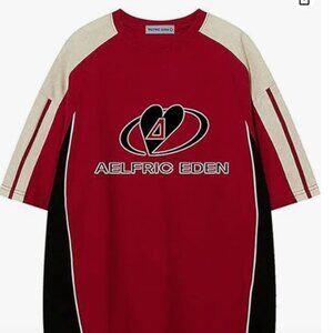 Aelfric Eden Oversized Graphic Tee Contrast Color Speedway Racing Tee Unisex